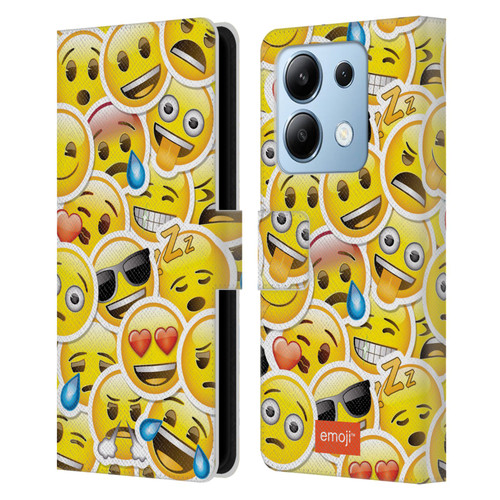 emoji® Smileys Stickers Leather Book Wallet Case Cover For Xiaomi Redmi Note 13/13 Pro 5G
