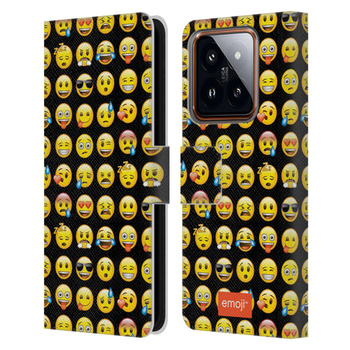 emoji® Smileys Pattern Leather Book Wallet Case Cover For Xiaomi 14