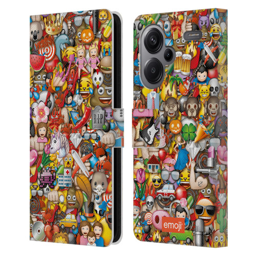 emoji® Trendy Full Pattern Leather Book Wallet Case Cover For Xiaomi Redmi Note 13 Pro Plus 5G