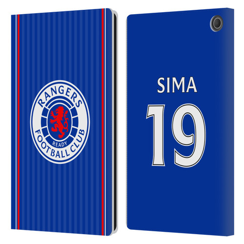 Rangers FC 2023/24 Players Home Kit Abdallah Sima Leather Book Wallet Case Cover For Amazon Fire Max 11 2023