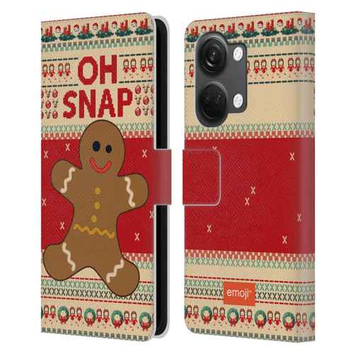 emoji® Ugly Christmas Gingerbread Leather Book Wallet Case Cover For OnePlus Nord 3 5G