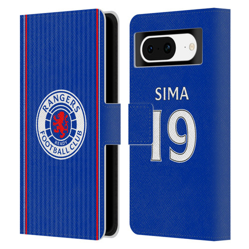 Rangers FC 2023/24 Players Home Kit Abdallah Sima Leather Book Wallet Case Cover For Google Pixel 8