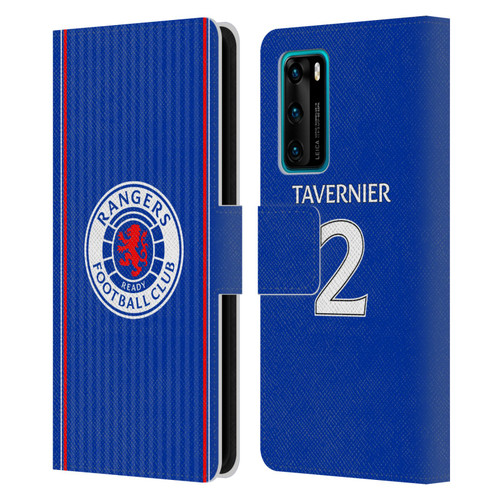 Rangers FC 2023/24 Players Home Kit James Tavernier Leather Book Wallet Case Cover For Huawei P40 5G