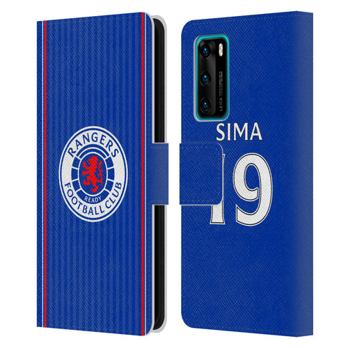 Rangers FC 2023/24 Players Home Kit Abdallah Sima Leather Book Wallet Case Cover For Huawei P40 5G