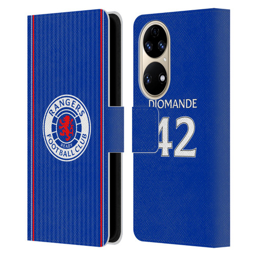 Rangers FC 2023/24 Players Home Kit Mohamed Diomande Leather Book Wallet Case Cover For Huawei P50
