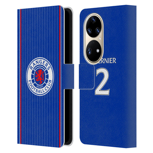 Rangers FC 2023/24 Players Home Kit James Tavernier Leather Book Wallet Case Cover For Huawei P50 Pro