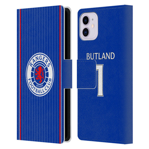 Rangers FC 2023/24 Players Home Kit Jack Butland Leather Book Wallet Case Cover For Apple iPhone 11