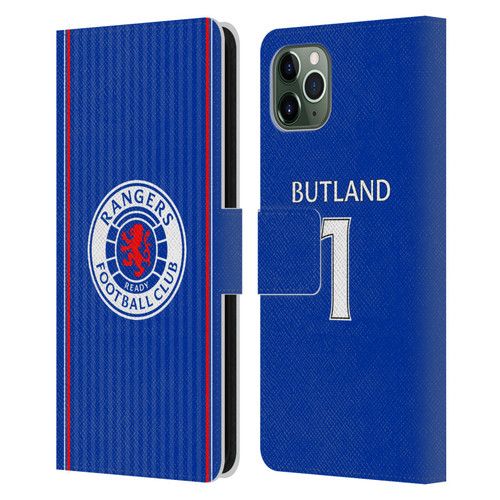 Rangers FC 2023/24 Players Home Kit Jack Butland Leather Book Wallet Case Cover For Apple iPhone 11 Pro Max