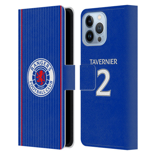 Rangers FC 2023/24 Players Home Kit James Tavernier Leather Book Wallet Case Cover For Apple iPhone 13 Pro Max
