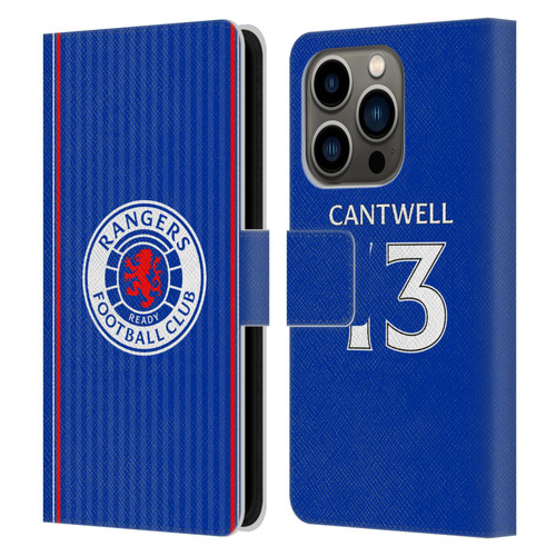 Rangers FC 2023/24 Players Home Kit Todd Cantwell Leather Book Wallet Case Cover For Apple iPhone 14 Pro