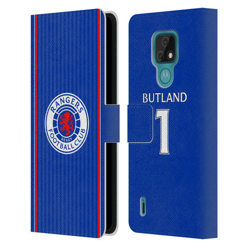 Rangers FC 2023/24 Players Home Kit Jack Butland Leather Book Wallet Case Cover For Motorola Moto E7