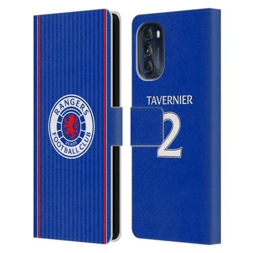 Rangers FC 2023/24 Players Home Kit James Tavernier Leather Book Wallet Case Cover For Motorola Moto G (2022)