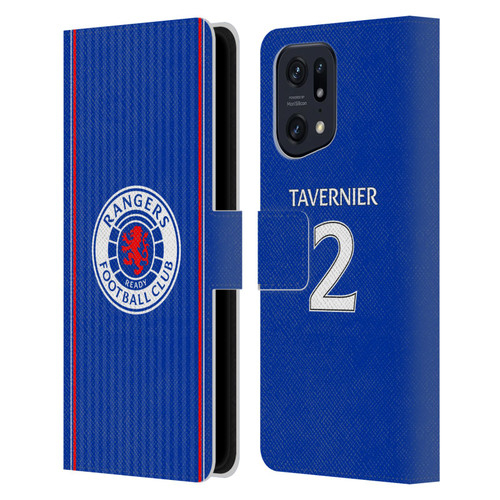 Rangers FC 2023/24 Players Home Kit James Tavernier Leather Book Wallet Case Cover For OPPO Find X5