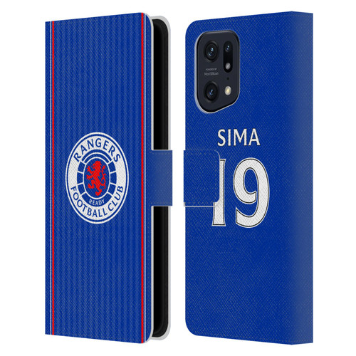 Rangers FC 2023/24 Players Home Kit Abdallah Sima Leather Book Wallet Case Cover For OPPO Find X5