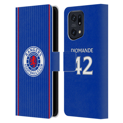 Rangers FC 2023/24 Players Home Kit Mohamed Diomande Leather Book Wallet Case Cover For OPPO Find X5 Pro