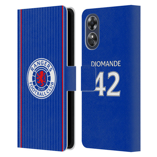Rangers FC 2023/24 Players Home Kit Mohamed Diomande Leather Book Wallet Case Cover For OPPO A17