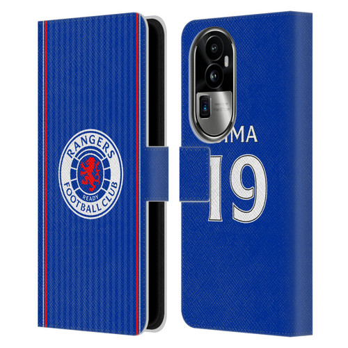 Rangers FC 2023/24 Players Home Kit Abdallah Sima Leather Book Wallet Case Cover For OPPO Reno10 Pro+