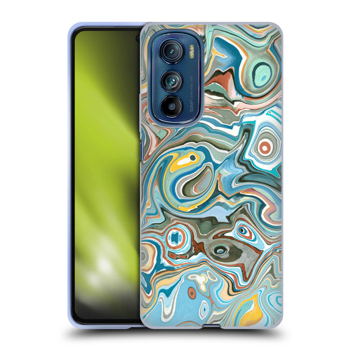 Ninola Abstract 3 Blue Mineral Agates Soft Gel Case for Motorola Edge 30