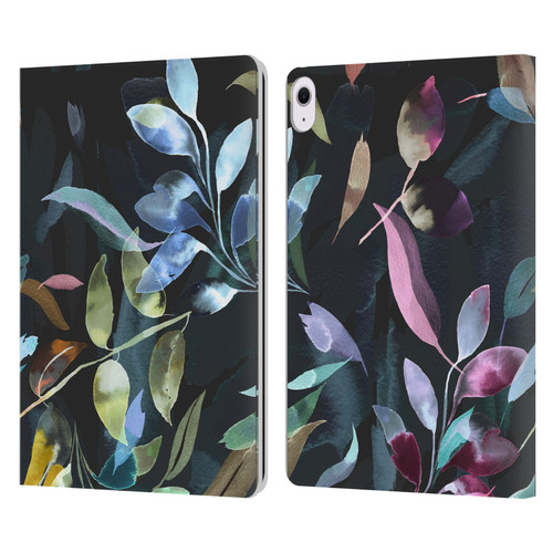 Ninola Botanical Patterns Watercolor Mystic Leaves Leather Book Wallet Case Cover For Apple iPad Air 13 2024