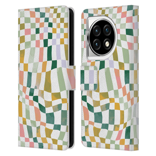 Ninola Checker Pattern Nostalgic Squares Leather Book Wallet Case Cover For OPPO OnePlus Ace 3 5G