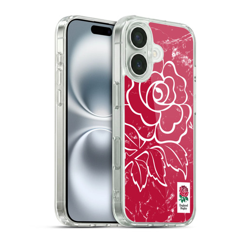 England Rugby Union Marble Red Soft Gel Case for Apple iPhone 16 & MagSafe