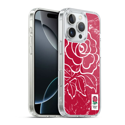 England Rugby Union Marble Red Soft Gel Case for Apple iPhone 16 Pro & MagSafe