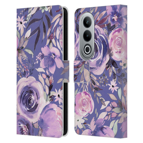 Ninola Lilac Floral Pastel Peony Roses Leather Book Wallet Case Cover For OPPO OnePlus Ace 3V 5G