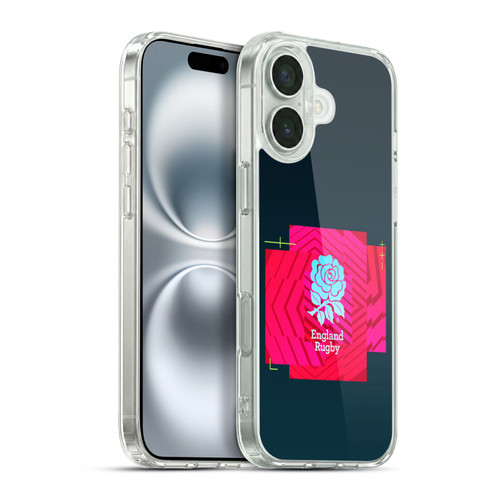 England Rugby Union This Rose Means Everything Logo in Black Soft Gel Case for Apple iPhone 16 Plus & MagSafe