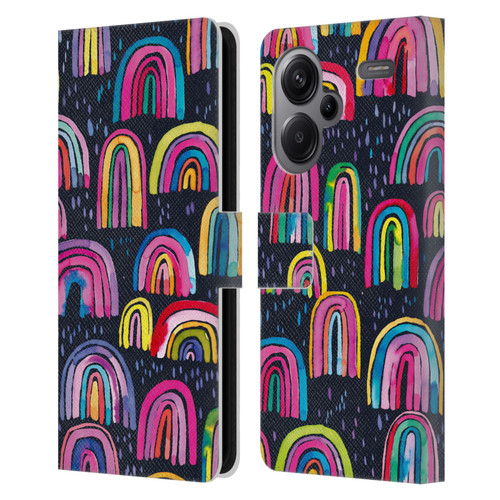 Ninola Summer Patterns Rainbows Navy Leather Book Wallet Case Cover For Xiaomi Redmi Note 13 Pro Plus 5G