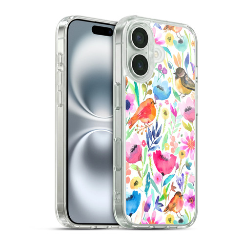 Ninola Summer Patterns Whimsical Birds Soft Gel Case for Apple iPhone 16 & MagSafe