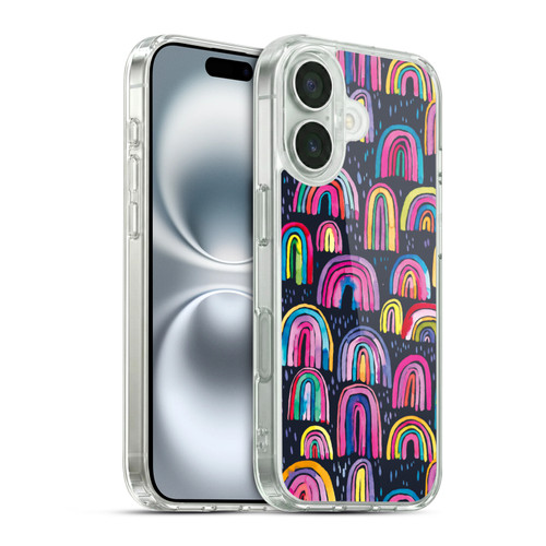 Ninola Summer Patterns Rainbows Navy Soft Gel Case for Apple iPhone 16 & MagSafe