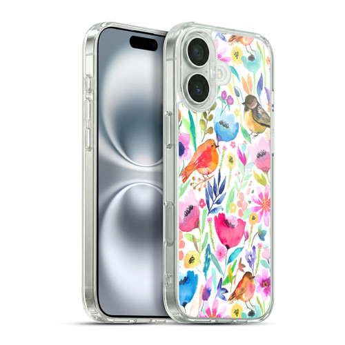 Ninola Summer Patterns Whimsical Birds Soft Gel Case for Apple iPhone 16 Plus & MagSafe