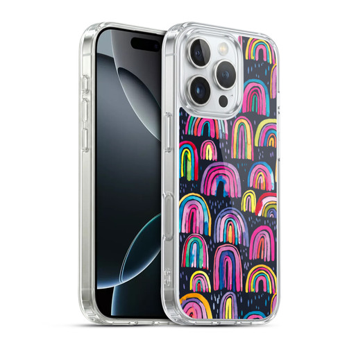 Ninola Summer Patterns Rainbows Navy Soft Gel Case for Apple iPhone 16 Pro & MagSafe