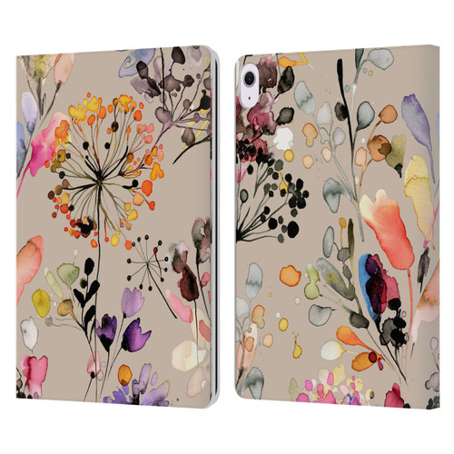Ninola Wild Grasses Beige Leather Book Wallet Case Cover For Apple iPad Air 13 2024