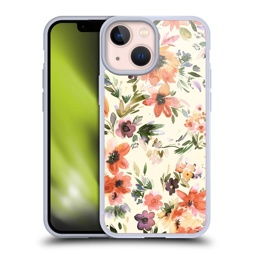 Ninola Spring Floral Painterly Flowers Soft Gel Case for Apple iPhone 13 Mini