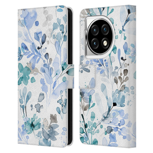 Ninola Wild Grasses Blue Plants Leather Book Wallet Case Cover For OPPO OnePlus Ace 3 5G