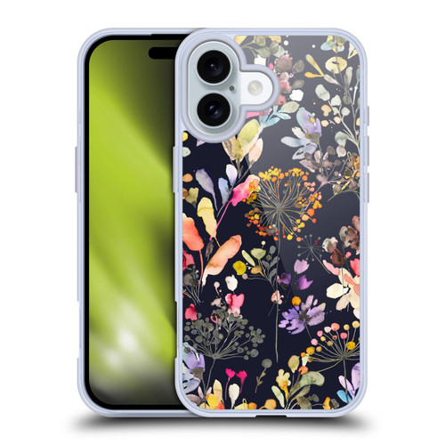 Ninola Wild Grasses Black Soft Gel Case for Apple iPhone 16