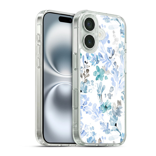 Ninola Wild Grasses Blue Plants Soft Gel Case for Apple iPhone 16 & MagSafe