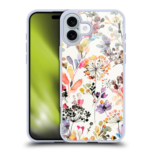 Ninola Wild Grasses Multicolor Soft Gel Case for Apple iPhone 16 Plus