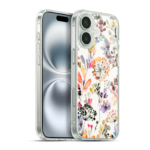 Ninola Wild Grasses Multicolor Soft Gel Case for Apple iPhone 16 Plus & MagSafe