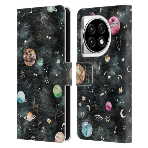 Ninola Watercolor Patterns Space Galaxy Planets Leather Book Wallet Case Cover For OPPO OnePlus Ace 3 5G