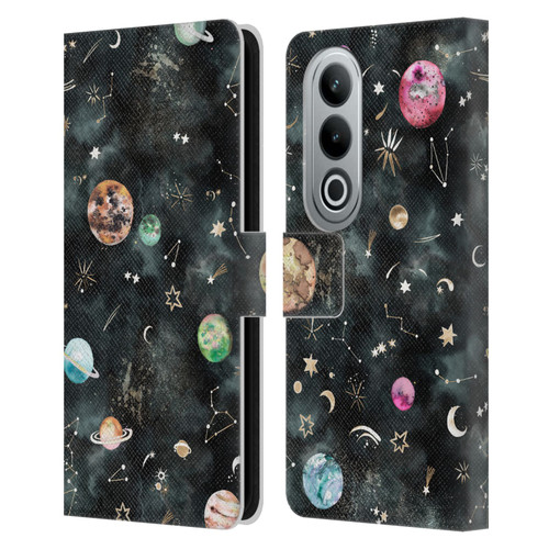 Ninola Watercolor Patterns Space Galaxy Planets Leather Book Wallet Case Cover For OPPO OnePlus Ace 3V 5G