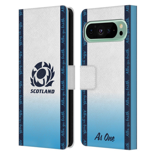 Scotland Rugby 2024/25 Crest Kit Away Leather Book Wallet Case Cover For Google Pixel 9 Pro XL