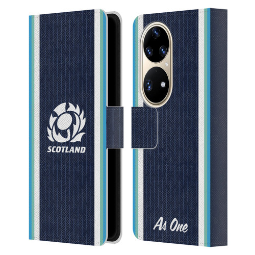 Scotland Rugby 2024/25 Crest Kit Home Leather Book Wallet Case Cover For Huawei P50 Pro