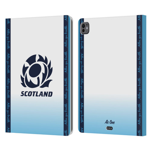 Scotland Rugby 2024/25 Crest Kit Away Leather Book Wallet Case Cover For Apple iPad Pro 13 M4 2024
