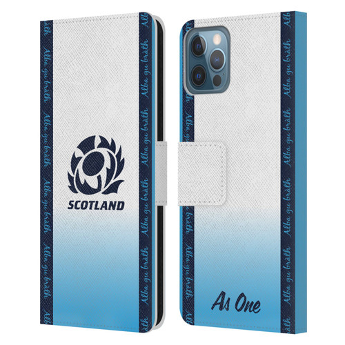 Scotland Rugby 2024/25 Crest Kit Away Leather Book Wallet Case Cover For Apple iPhone 12 / iPhone 12 Pro