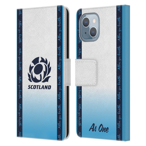 Scotland Rugby 2024/25 Crest Kit Away Leather Book Wallet Case Cover For Apple iPhone 14