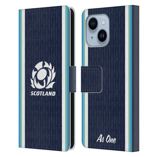 Scotland Rugby 2024/25 Crest Kit Home Leather Book Wallet Case Cover For Apple iPhone 14 Plus
