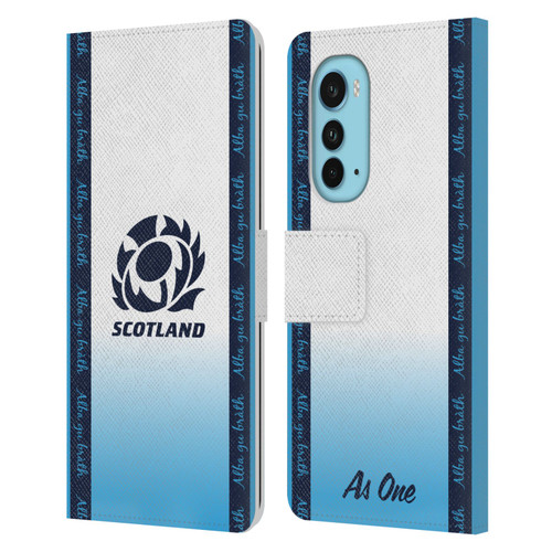 Scotland Rugby 2024/25 Crest Kit Away Leather Book Wallet Case Cover For Motorola Edge (2022)