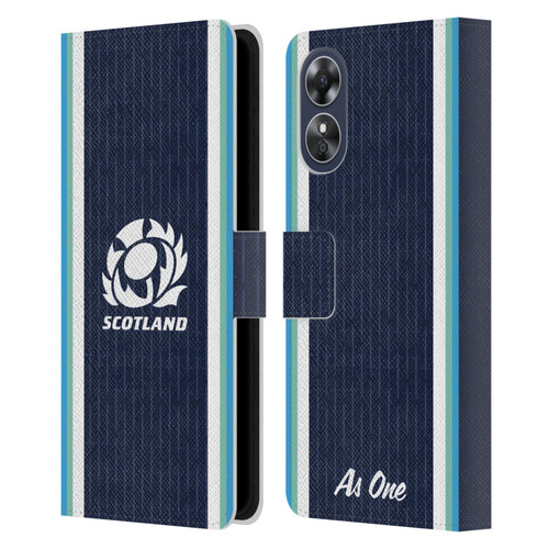Scotland Rugby 2024/25 Crest Kit Home Leather Book Wallet Case Cover For OPPO A17